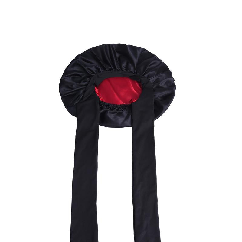 💞Satin Silk Bonnet Hair Bonnet for Sleeping DoubleLayer Hair Bonnet with Elastic Tie Band forWomen Natural Curly Hair(Pink,black,blue.Brown)M2