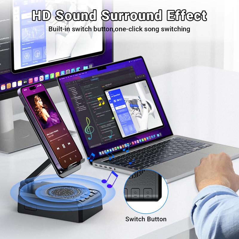 Wireless Speaker Cellphone Stand withRemote Control for Scrolling,📲🤳🏻Cilifer®Rechargeable Portable Mobile Tablet Stand, Giftsfor Family Friends SmartphoneMount, BacktoSchool M7