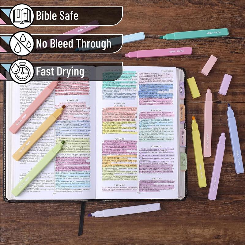 📚Aesthetic Highlighters 12pcs LUCKYSONG® ChiselTip Non Bleed Pastel Colors Quick Dry SmudgeFree Art Supplies for School Office Travel Diaries📚🪄back to school🎁 M4