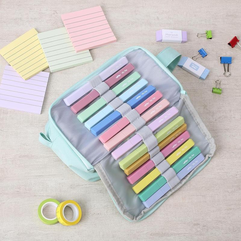 📚Aesthetic Highlighters 12pcs LUCKYSONG® ChiselTip Non Bleed Pastel Colors Quick Dry SmudgeFree Art Supplies for School Office Travel Diaries📚🪄back to school🎁 M4