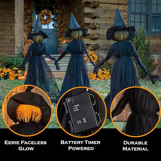⚡This Week's Special Price $29.99🎃2025 Halloween Sale 🧙♀️Lighted Halloween Witch Stakes🪄M4