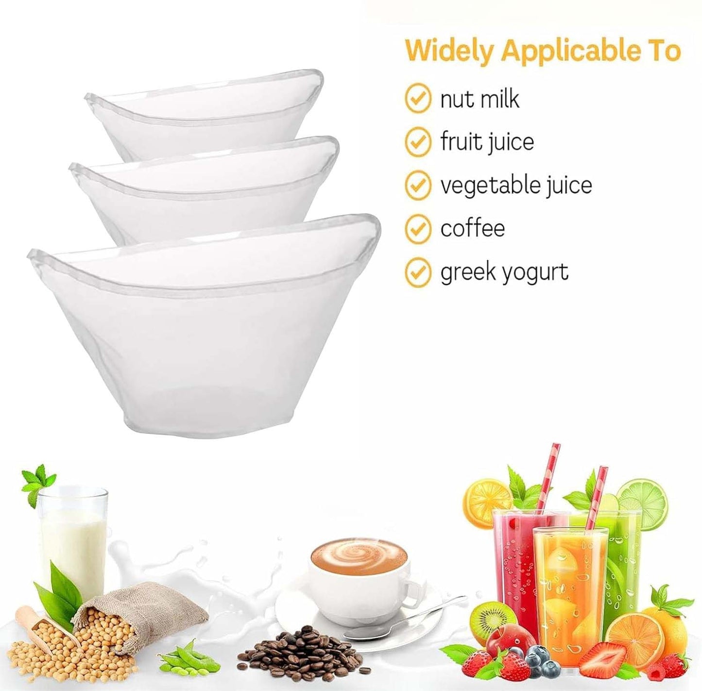 🏆 60K+ SOLD! 🌿✨ Food-Grade Nylon Filter Bag – Smooth Nut Milks. Juices & Easy Straining