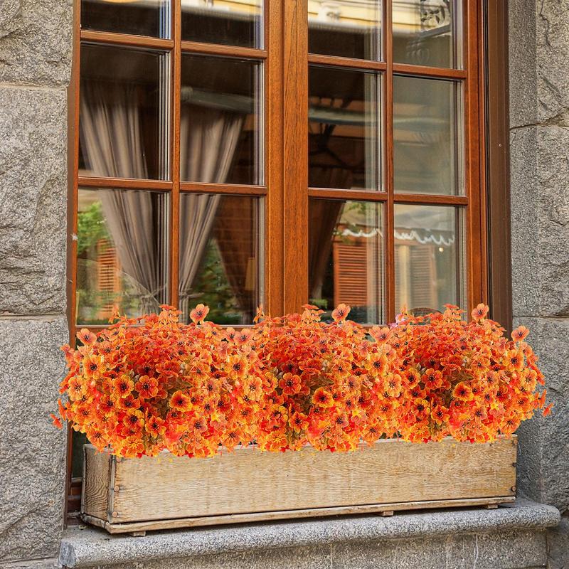 ⚡This Week's Special Price🍁12 Bundles Artificial Fall Plants, Fake AutumnEucalyptus Flowers for Thanksgiving OutdoorDecoration, UV Resistant No Fade Faux PlasticPlants Garden Porch Window Box FarmhouseHanging Decor(fall and golden) M6