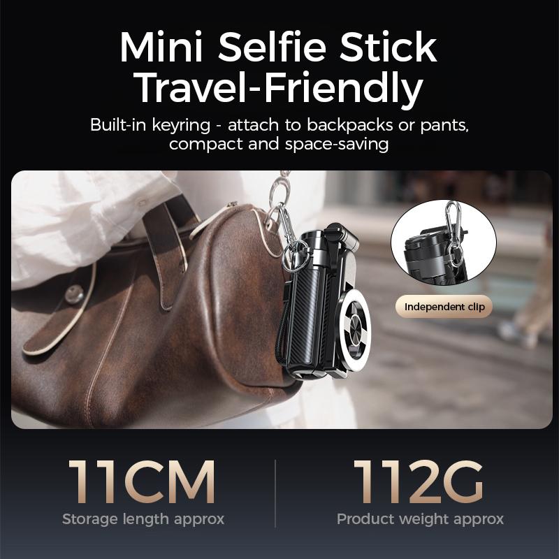 2025 New 4-in-1 Multifunctional Magnetic miniSelfie Stick with 360° Rotation Compact Cilifer® Bluetooth Control Magnetic PhoneHolder for Selfies Video Recording VloggingCompatible with Most Phones -StabilizerCamera,Maxinum extend to 16 inches📲M3