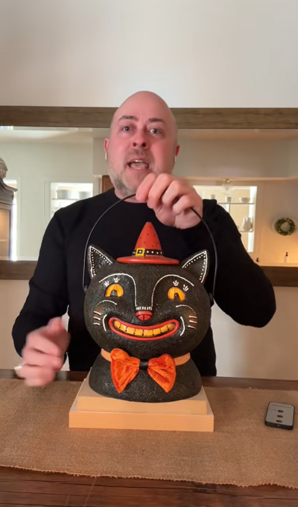 ⏰Prepare for Halloween👻🎃Cozy Cottage by Liz Marie Halloween Cat Lantern 👻🎃Halloween candy bucket clothing home decor accessories🎃M8