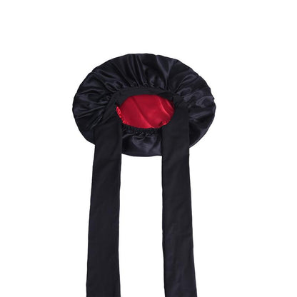 💞Satin Silk Bonnet Hair Bonnet for Sleeping DoubleLayer Hair Bonnet with Elastic Tie Band forWomen Natural Curly Hair(Pink,black,blue.Brown)M2