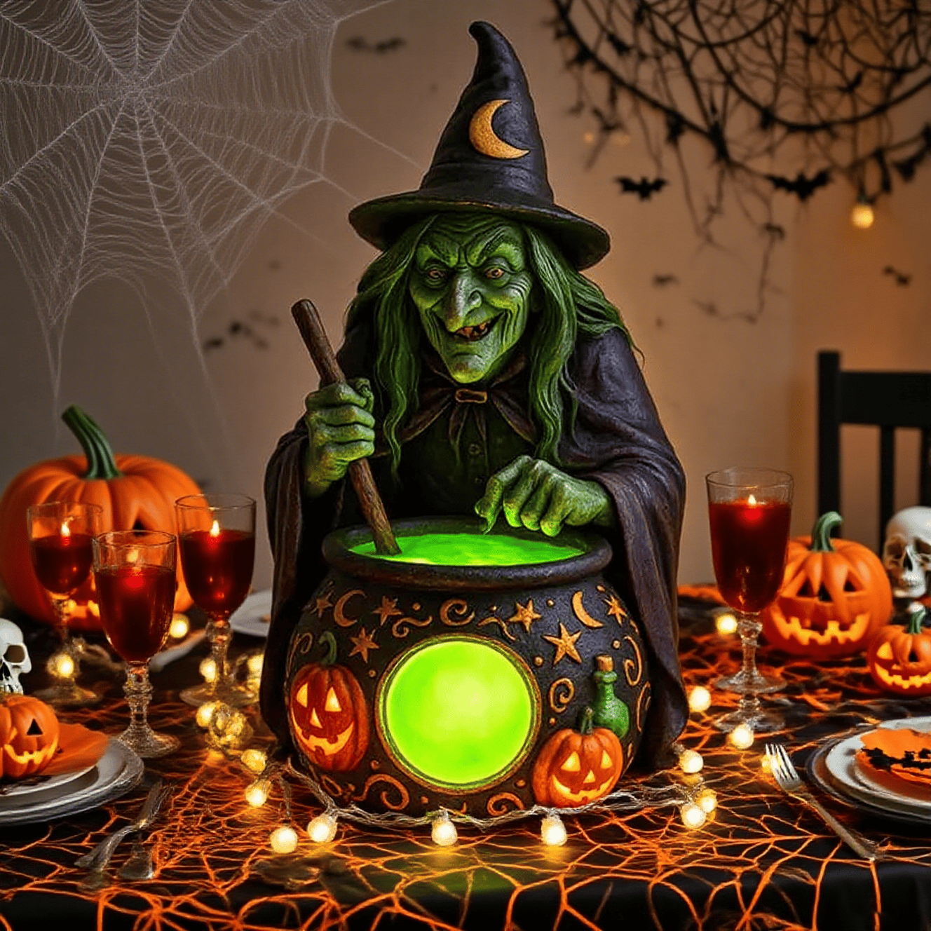 🏆Flash Sale⚡ 50K+ SOLD! 🧙‍♀️Halloween Witch Cauldron Lamp🎃M1