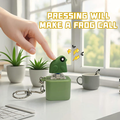 Frog Croaking Fidget Toy - Rechargeable Frog Croaking Keychain. Frog Croaking Stress Reliever with Colorful Lights. Fun & Portable Anxiety Relief Toy🐸M1