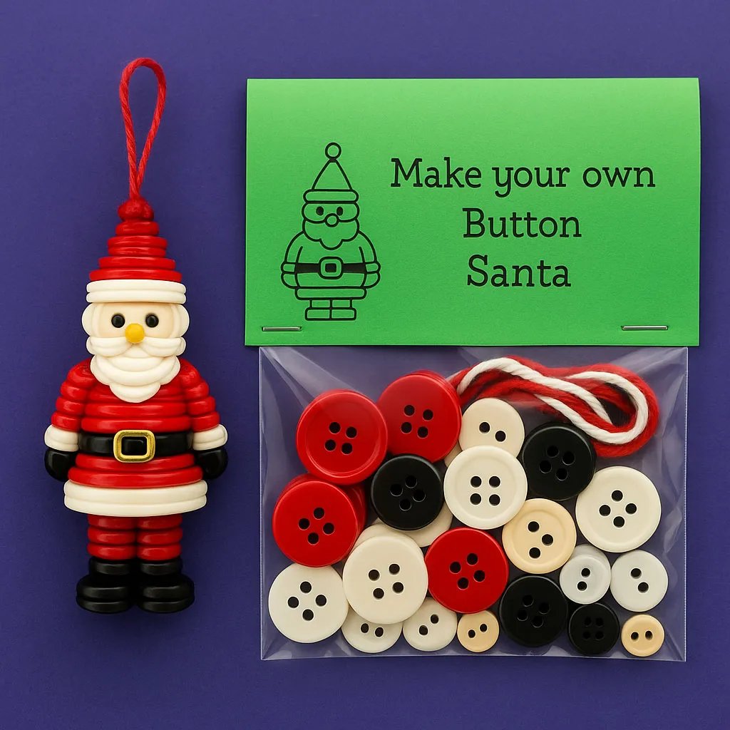 ☃️ DIY Button Snowman Ornament Kit-Button Santa Claus🎄-Elf🧚Angel👼decorate pendant Christmas tree✨M5