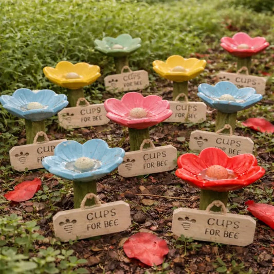 Cilifer®🌸Flower-shaped resin bee watering station🐝💧