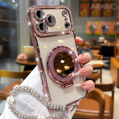 Cilifer® ✨💎Sparkling Diamond Women's Phone Case with Mirror & Stand for iPhone 12/13/14/15/16/17 Pro Max.17Air.14/15/16 Plus💖