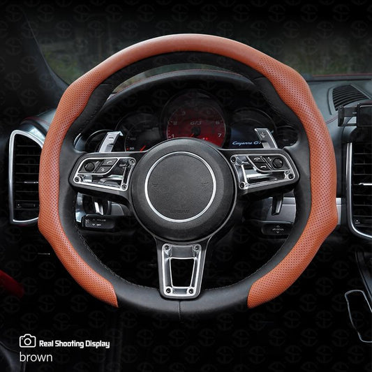 🚗 Leather Car Steering Wheel Cover -Quick Turn Non-Slip Breathable Ultra-CZTICLE®Thin Coverfor Four Seasons Car Accessories-Versatile🚗M1