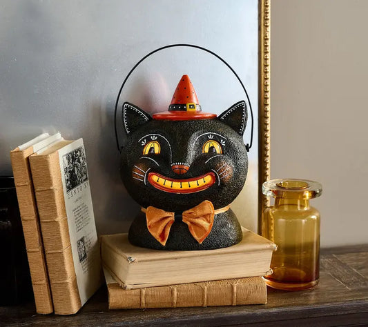 ⏰Prepare for Halloween👻🎃Cozy Cottage by Liz Marie Halloween Cat Lantern 👻🎃Halloween candy bucket clothing home decor accessories🎃M1