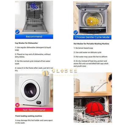 🧢GES Hat Washer For Baseball Caps, Durable Hat Washer Hat Cleaner for Baseball Caps Black Dishwasher Safe Laundry Accessories🧢M6