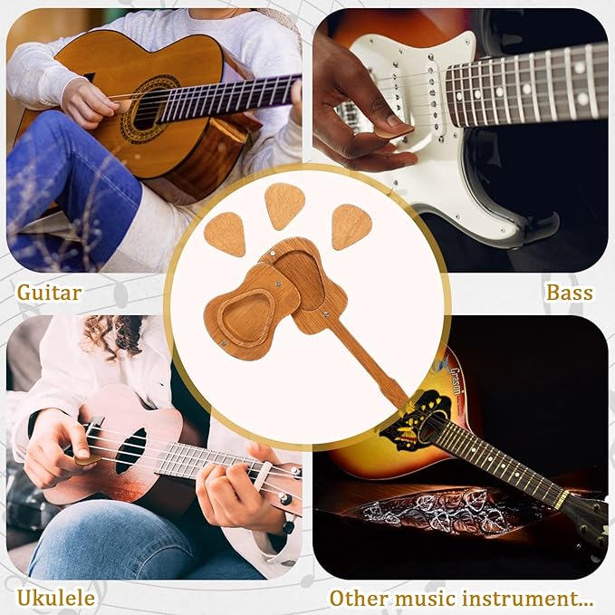 🎁Mini Cute Edition Wooden Guitar Plectrum Case🎸 M1