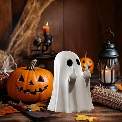 Ghost Design Ornament, 👻🎃Cute Ghost Decoration,Spooky Resin Sculpture, CZTICLE®  Halloween Decorationfor Indoor and Porch Decor M2