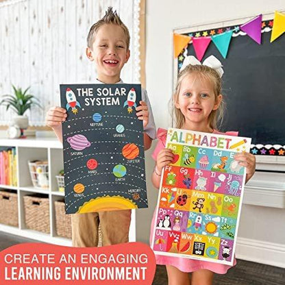 📚🌈Colorful Educational Posters |Wise Mom's Choice😉 LUCKYSONG® Set of 16Classroom Supplies Charts Kindergarten LearningLaminated💞Mother's love📚back to school🎒M5