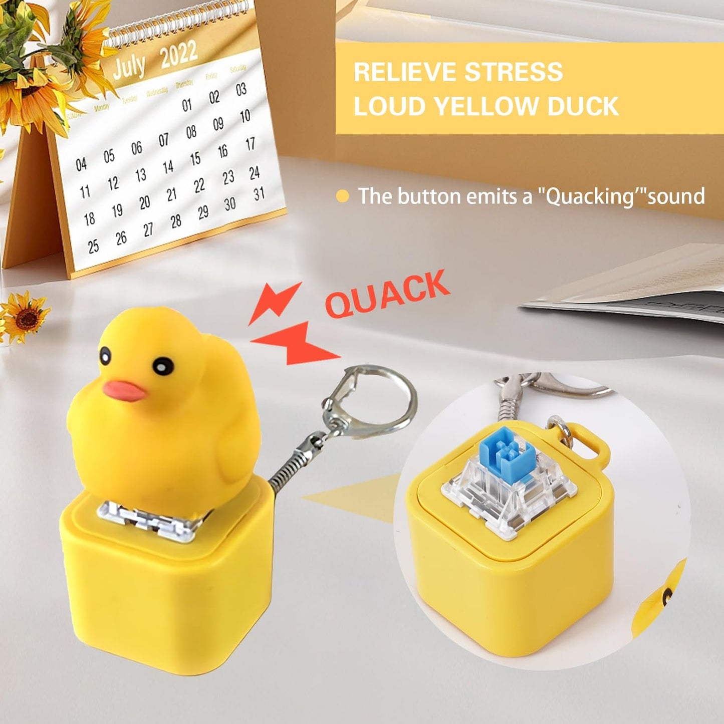 Frog Croaking Fidget Toy - Rechargeable Frog Croaking Keychain. Frog Croaking Stress Reliever with Colorful Lights. Fun & Portable Anxiety Relief Toy🐸M1