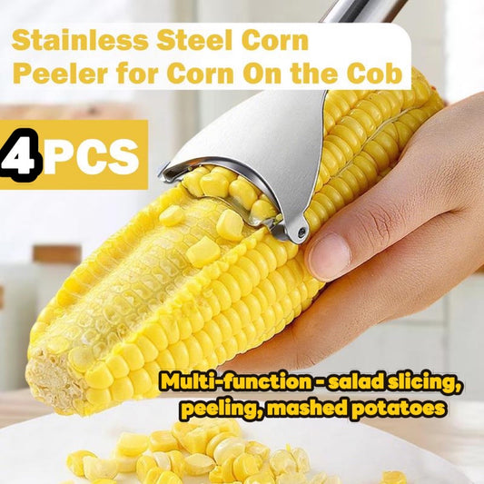 🌽🥪4 Counts Corn Peeler, ✨Only $2 each✌🏻 Stainless Steel ComnStripper Tool for Efficient Corn Kernel Removal-Multi-function -🥪 salad slicing, peeling, mashed potatoes🌮M1