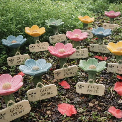 Cilifer®🌸Flower-shaped resin bee watering station🐝💧