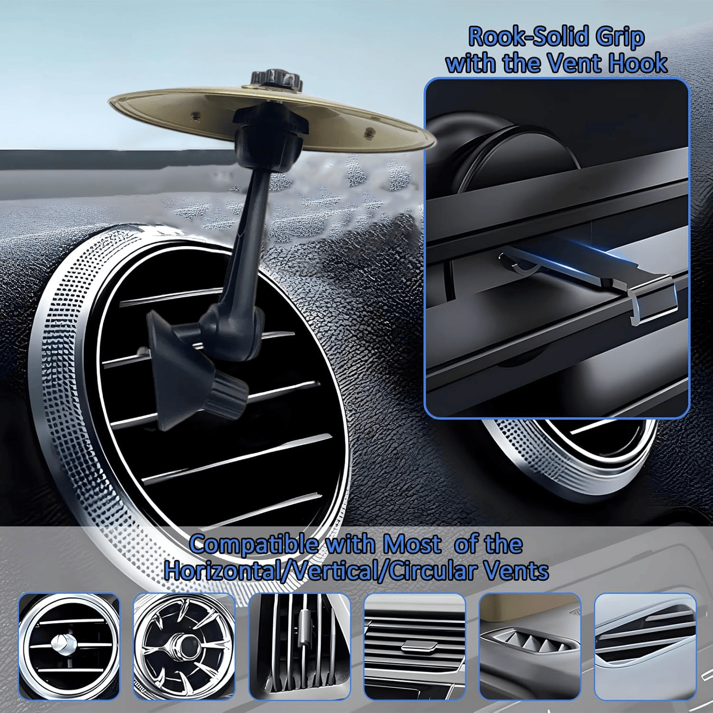 🎶 Make Your Driving More Fun  - Car Crash Cymbal Easy Installation And Rugged For Car Vent Outlet Make Your Driving More Fun Universal Automotive Interior Accessories Car Crash Cymbal Air Vent 🚗M4