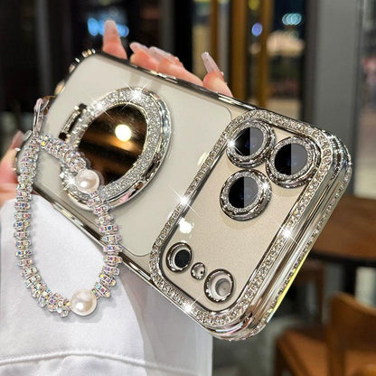 Cilifer® ✨💎Sparkling Diamond Women's Phone Case with Mirror & Stand for iPhone 12/13/14/15/16/17 Pro Max.17Air.14/15/16 Plus💖