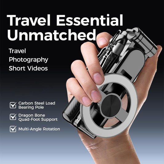 2025 New 4-in-1 Multifunctional Magnetic miniSelfie Stick with 360° Rotation Compact Cilifer® Bluetooth Control Magnetic PhoneHolder for Selfies Video Recording VloggingCompatible with Most Phones -StabilizerCamera,Maxinum extend to 16 inches📲M1