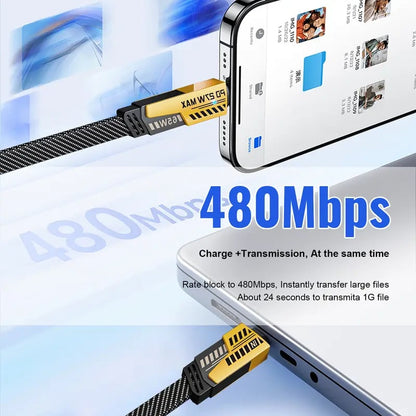 ⚡Buy 1 Get 1 Free(2 Pcs)🔥Portable Fast Charger. Type C/USB A Dual Ports Adapter.4 in 1 Fast Charging Cable & Data Sync