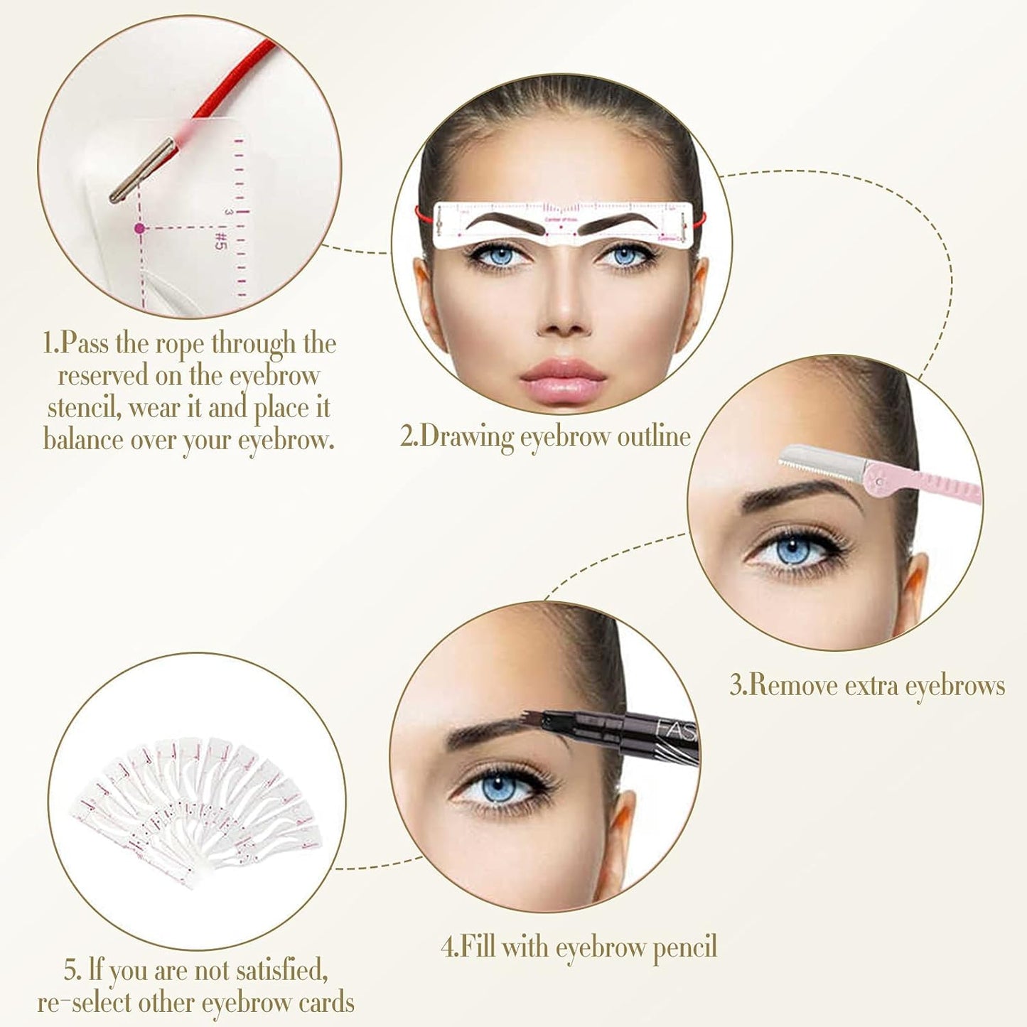 DAFEILA®🔥✨Reusable Eyebrow Stencil Shaper Kit (14-pack)