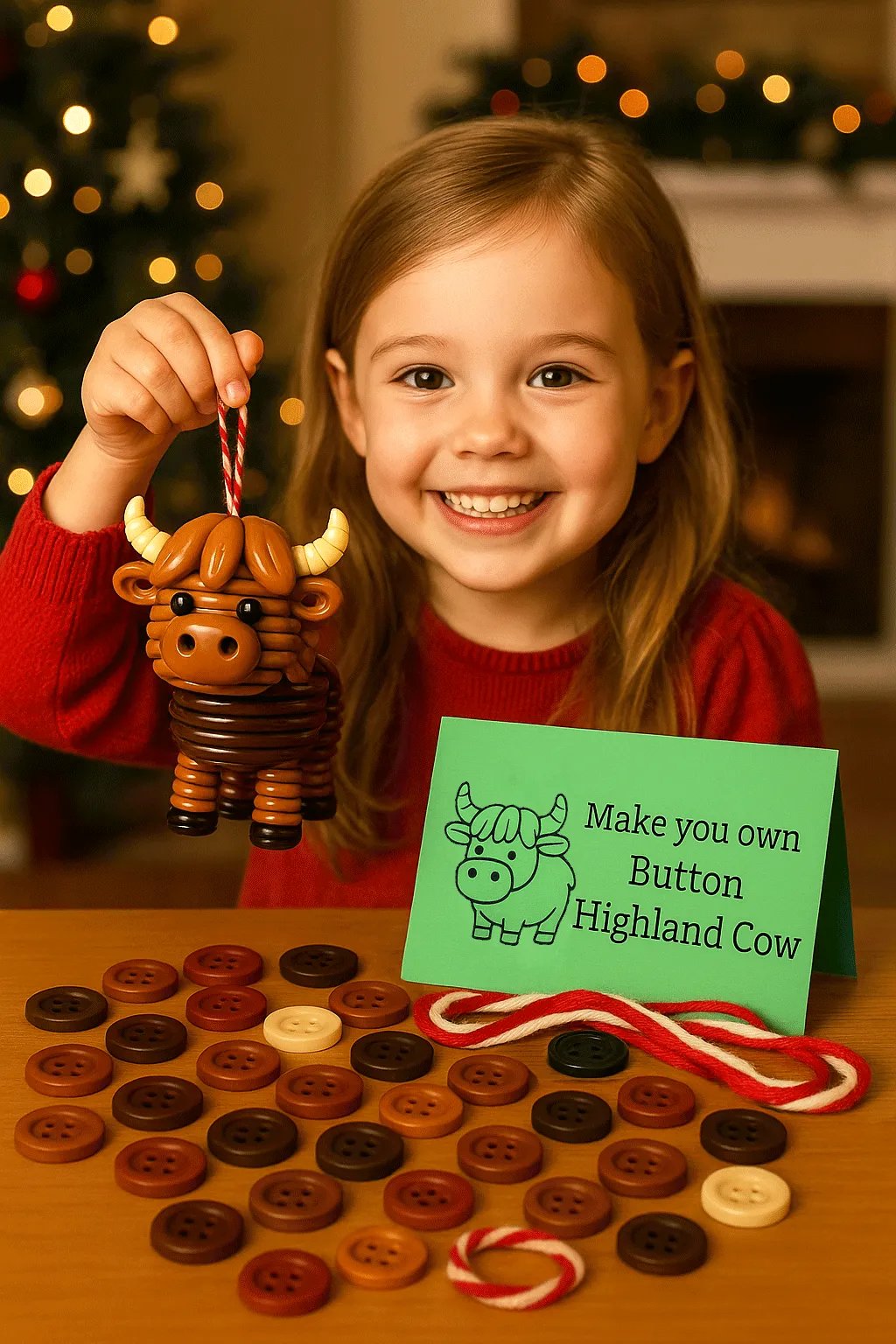 DIY Highland Cow Button Ornament🎄M5