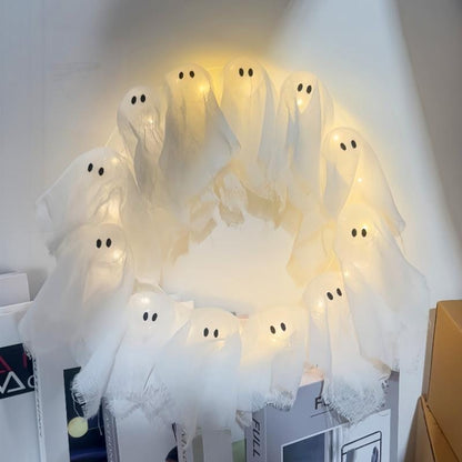 CZTICLE®Halloween glowing ghost wreath M3