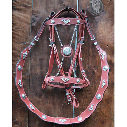 Cilifer® Leather Horse Halter with Adjustable Metal Buckle Outdoor Riding Universal Bridle for Horses.Blue  M1