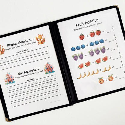 🔥Last Day 50% OFF-Personalized Kindergarten Morning Menu | 24 Reusable Cardstock Pages |LUCKYSONG® Custom Name & Address, Alphabet, Numbers & More!