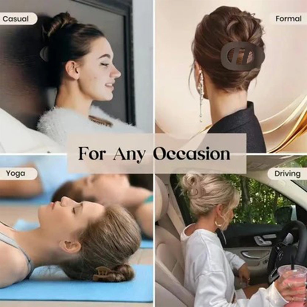 [SUMMER SALE] CZTICLE® Solid Color Hair Clip, 4/6pcs Oval Acrylic Hair Clips Set for Women  M3