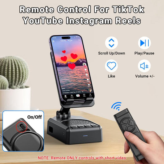 Wireless Speaker Cellphone Stand withRemote Control for  Scrolling,📲🤳🏻Cilifer®Rechargeable Portable Mobile Tablet Stand, Giftsfor Family Friends SmartphoneMount, BacktoSchool M16