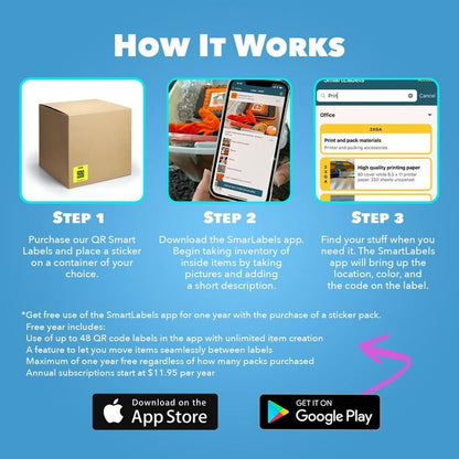Cilifer® Original Color-Coded Scannable QR Labels (48 Pack)