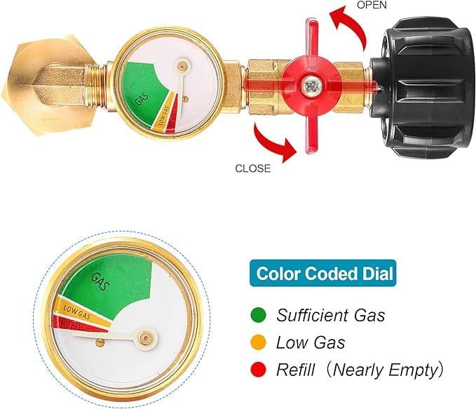 Cilifer®🔥LAST DAY 50% OFF - Top-Rated Propane Refill Elbow Adapter (With Tank Gauge) M2