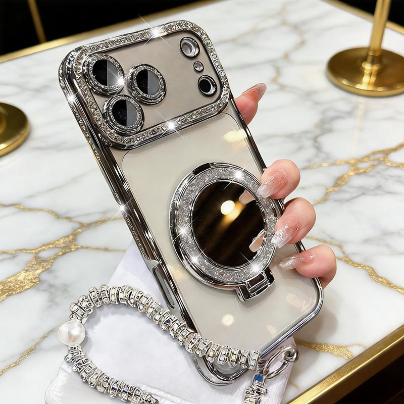 Cilifer® ✨💎Sparkling Diamond Women's Phone Case with Mirror & Stand for iPhone 12/13/14/15/16/17 Pro Max.17Air.14/15/16 Plus💖