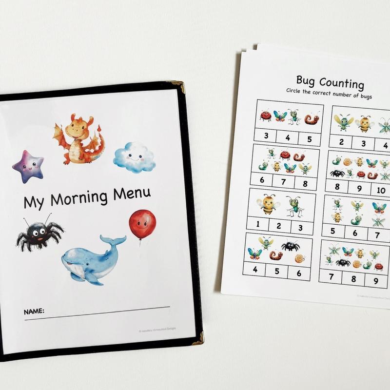 🔥Last Day 50% OFF-Personalized Kindergarten Morning Menu | 24 Reusable Cardstock Pages |LUCKYSONG® Custom Name & Address, Alphabet, Numbers & More!
