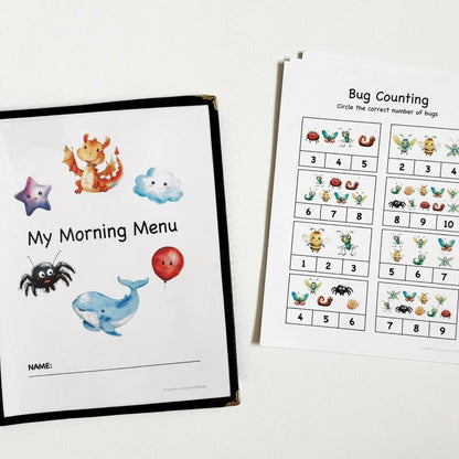 🔥Last Day 50% OFF-Personalized Kindergarten Morning Menu | 24 Reusable Cardstock Pages |LUCKYSONG® Custom Name & Address, Alphabet, Numbers & More!
