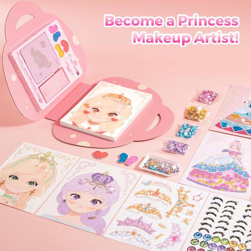 🎨 Special Diamond Painting & PrincessBook Makeup Craft Kits Foil Art Books 🎨🎁Set Playon Paper,LUCKYSONG® Art Educational Toys Crafts Kit for GirlHandcraft Back to School🌈M3