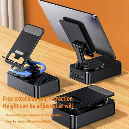 Wireless Audio Bluetooth Speaker 5in1 Phone Holder📲🤳🏻Cilifer® Emergency Rechargeable with Colorful Ambient Light 300o Foldable for Tablet iPhone Android, Gifts for Men Women , Black📲M5