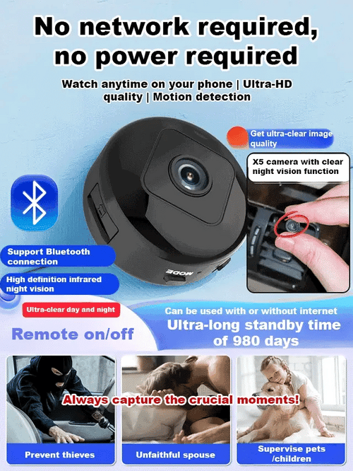 Cilifer® 【Hidden camera HD night vision】No WIFI or electricity required💯Tiny and installs in 1 second ⚠️Remote real-time viewing