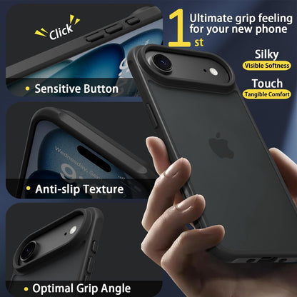 📱🪬✨Matte Case for iPhone 17 Pro Max Case,Shockproof Protective Hard Back Slim Phone Case,Frosted Translucent Back Phone Cover, iphone17Air Anti-Fingerprint - Black✨M3