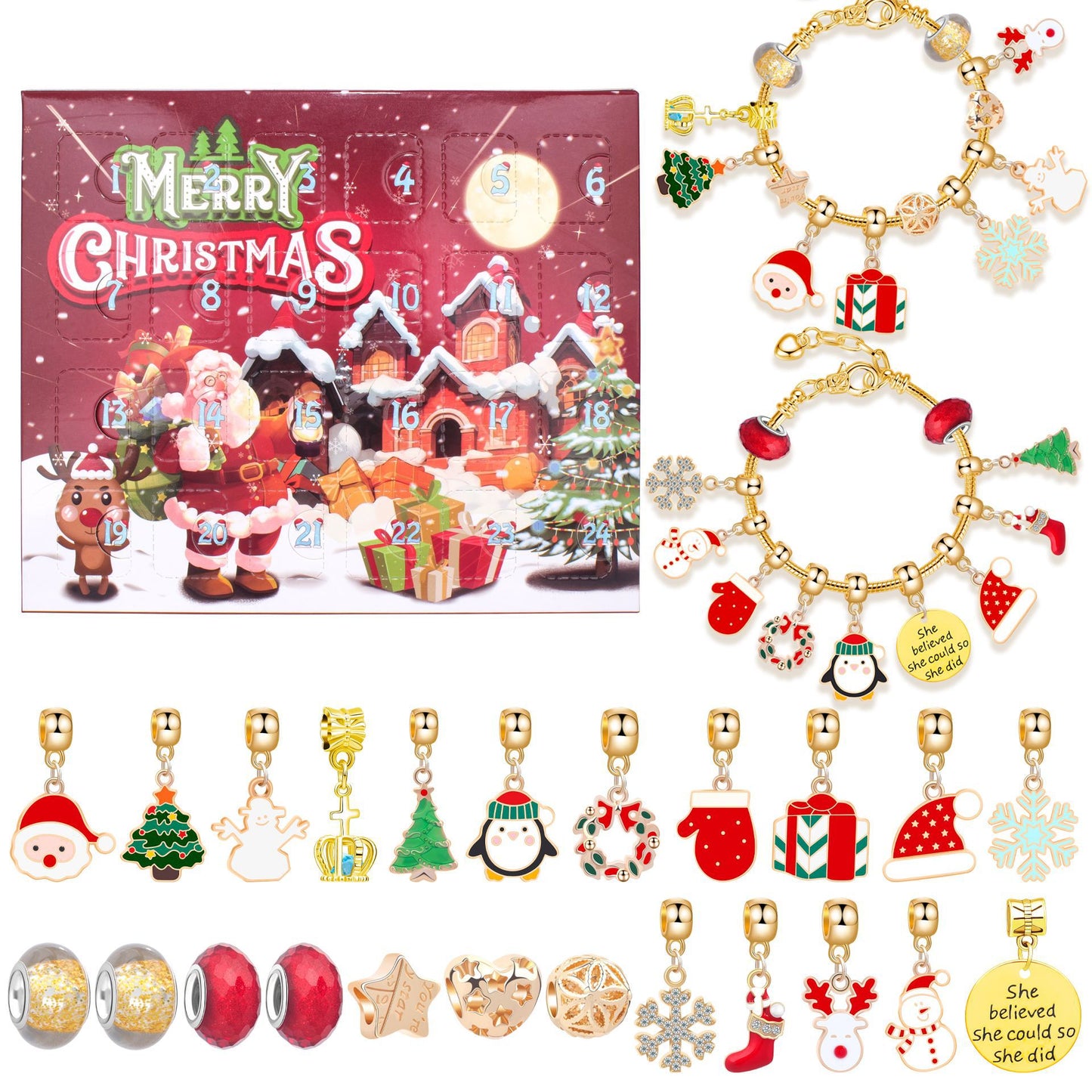 Cilifer® 🔥The Best Gift For Children🎀DIY Christmas Advent Calendar Bracelets Set M1