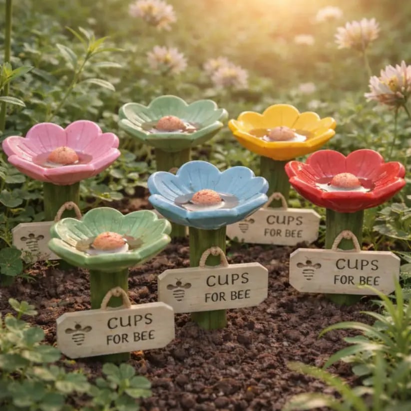 Cilifer®🌸Flower-shaped resin bee watering station🐝💧