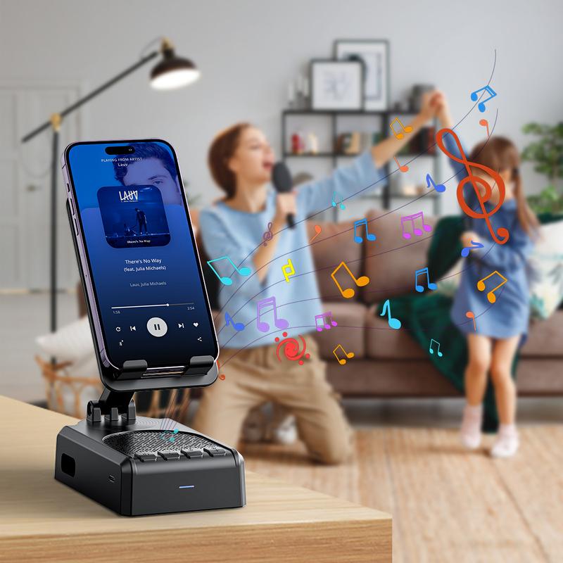Wireless Speaker Cellphone Stand withRemote Control for  Scrolling,📲🤳🏻Rechargeable Portable Mobile Tablet Stand, Giftsfor Family Friends SmartphoneMount, BacktoSchool