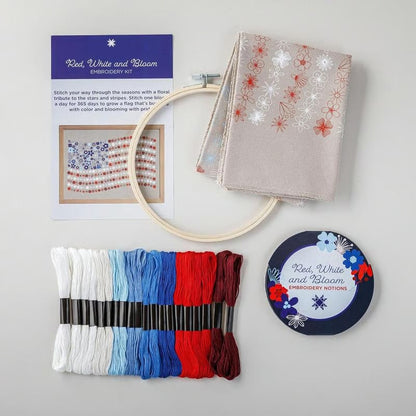 Cilifer®🔥Last Day 49% OFF - 🎨🧵Red. White & Bloom Embroidery Kit✨