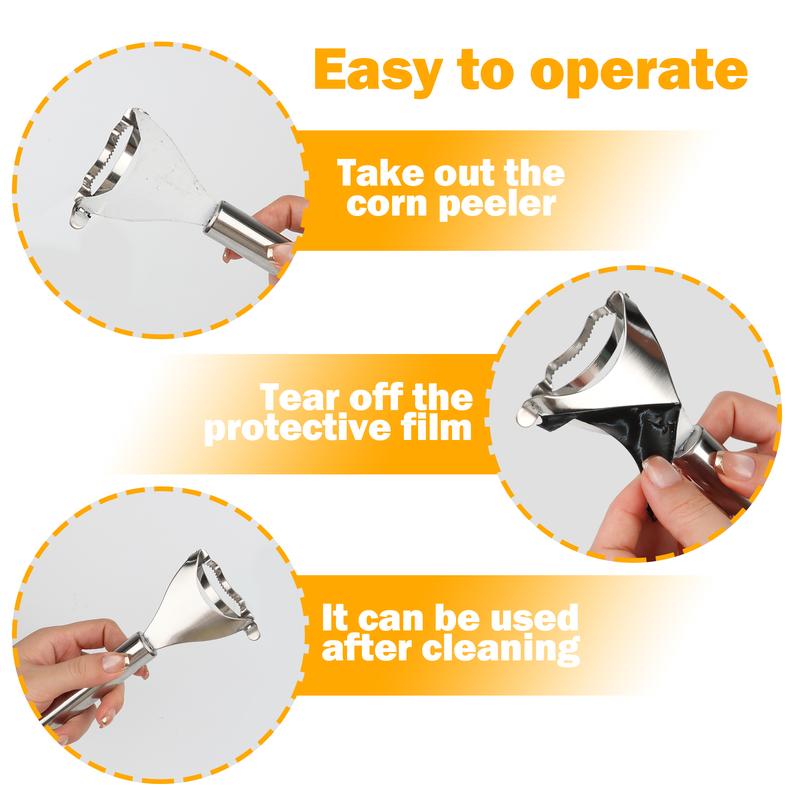 🌽🥪4 Counts Corn Peeler, ✨Only $2 each✌🏻 Stainless Steel ComnStripper Tool for Efficient Corn Kernel Removal-Multi-function -🥪 salad slicing, peeling, mashed potatoes🌮M1