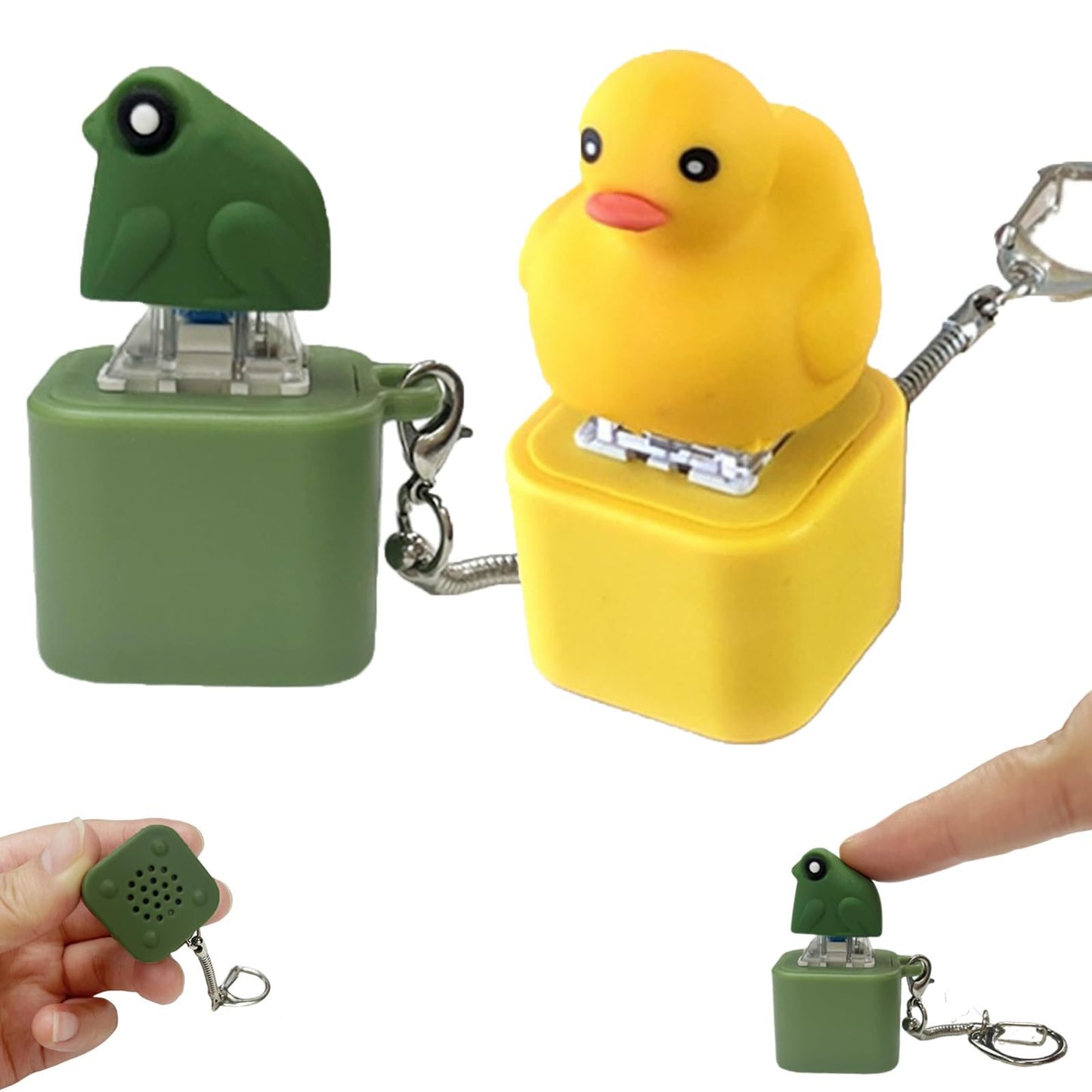 Frog Croaking Fidget Toy - Rechargeable Frog Croaking Keychain. Frog Croaking Stress Reliever with Colorful Lights. Fun & Portable Anxiety Relief Toy🐸M1